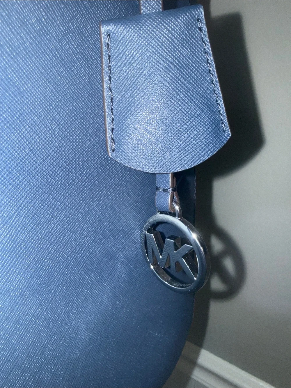 Michael Kors Navy Saffiano Chain-Handle Satchel